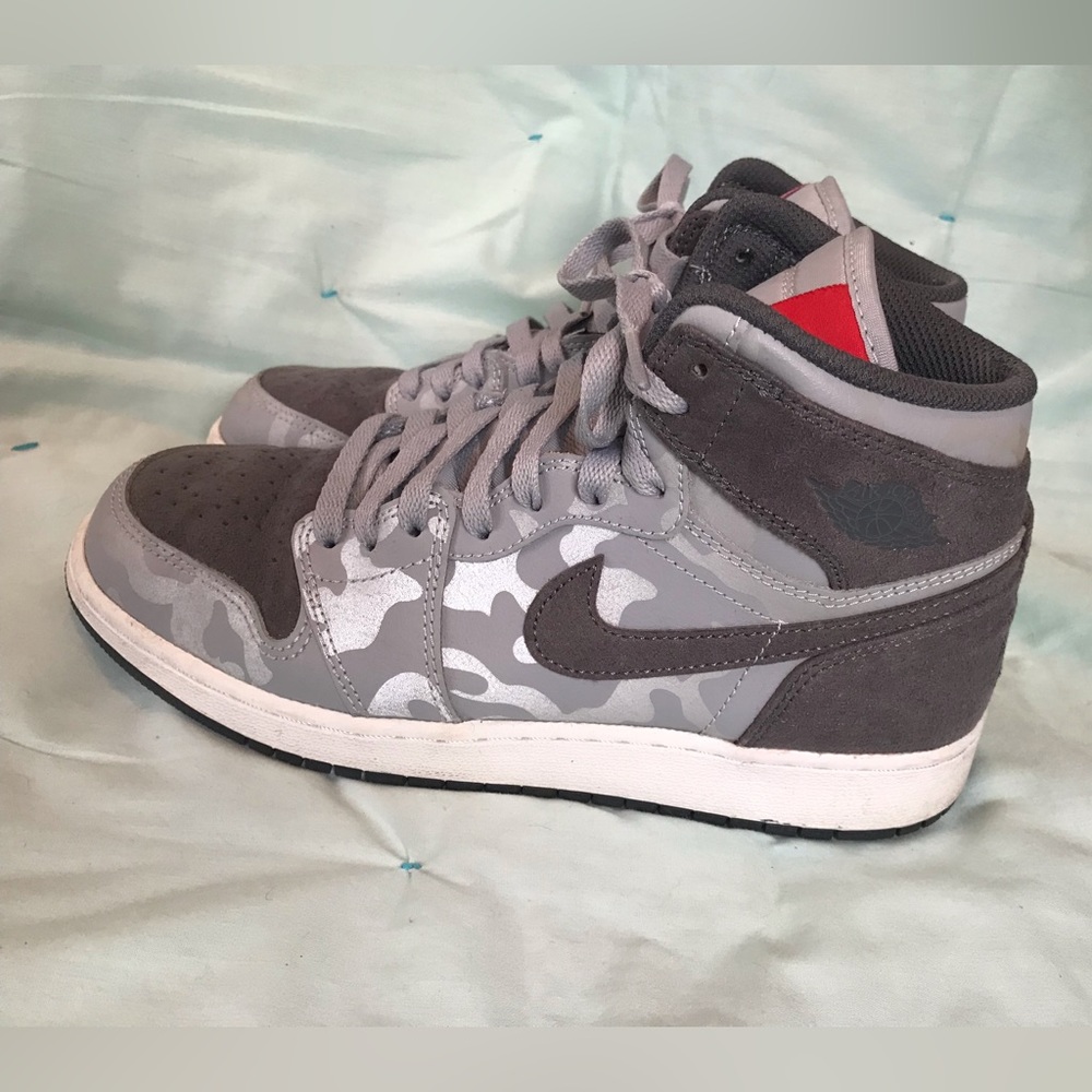 Grey reflective camo Air Jordan 1 Mid sneakers